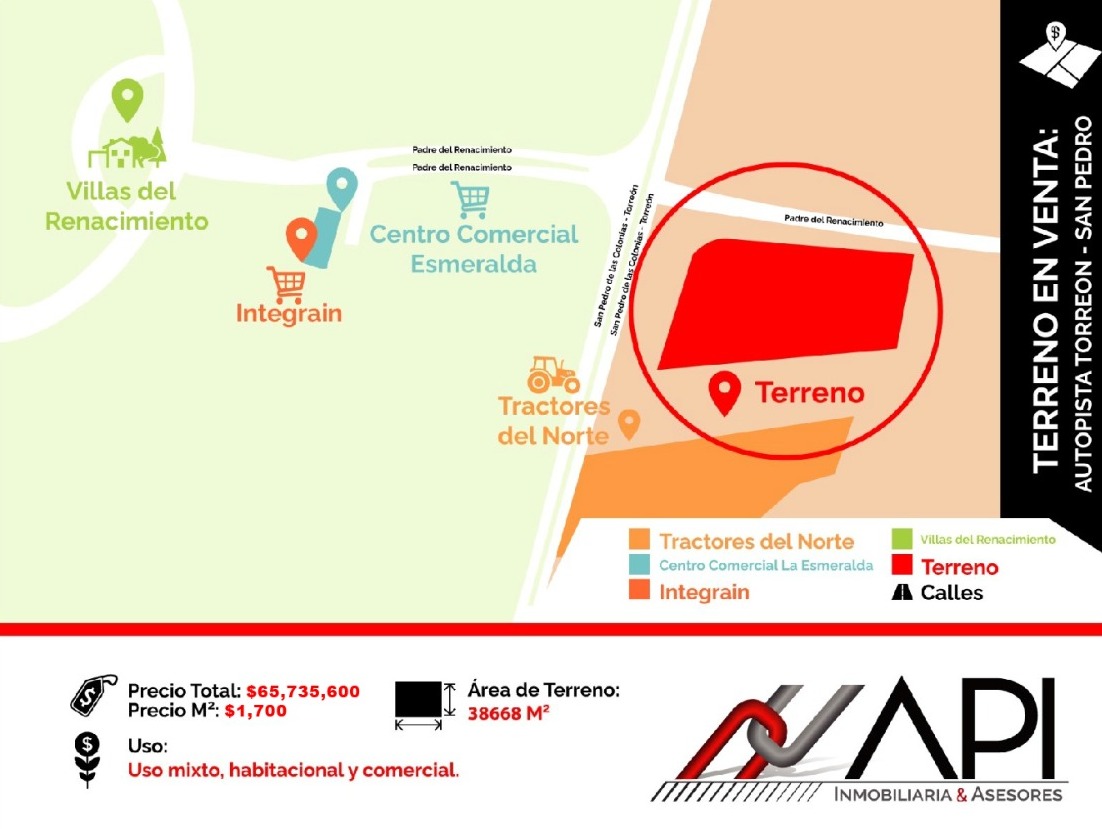 TERRENO EN VENTA AUTOPISTA TORREON-SAN PEDRO EN TORREON