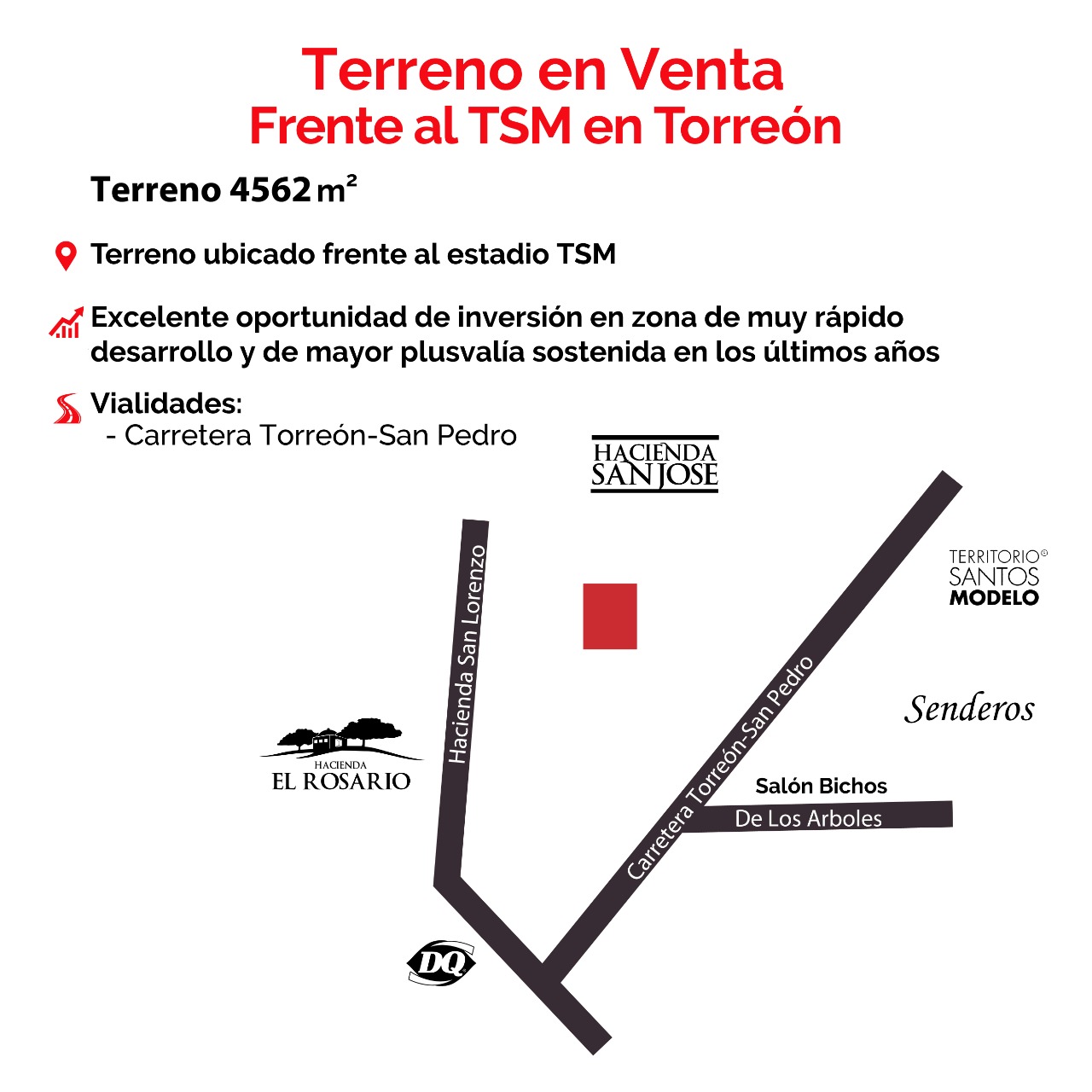 TERRENO EN VENTA EN AUTOPISTA TORREON - SAN PEDRO